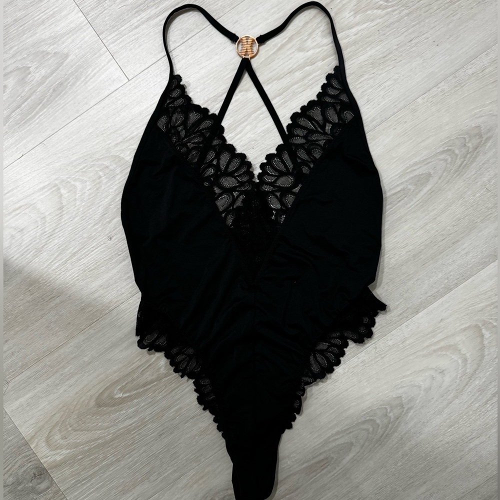 Savage X Fenty Black Lace Bodysuit